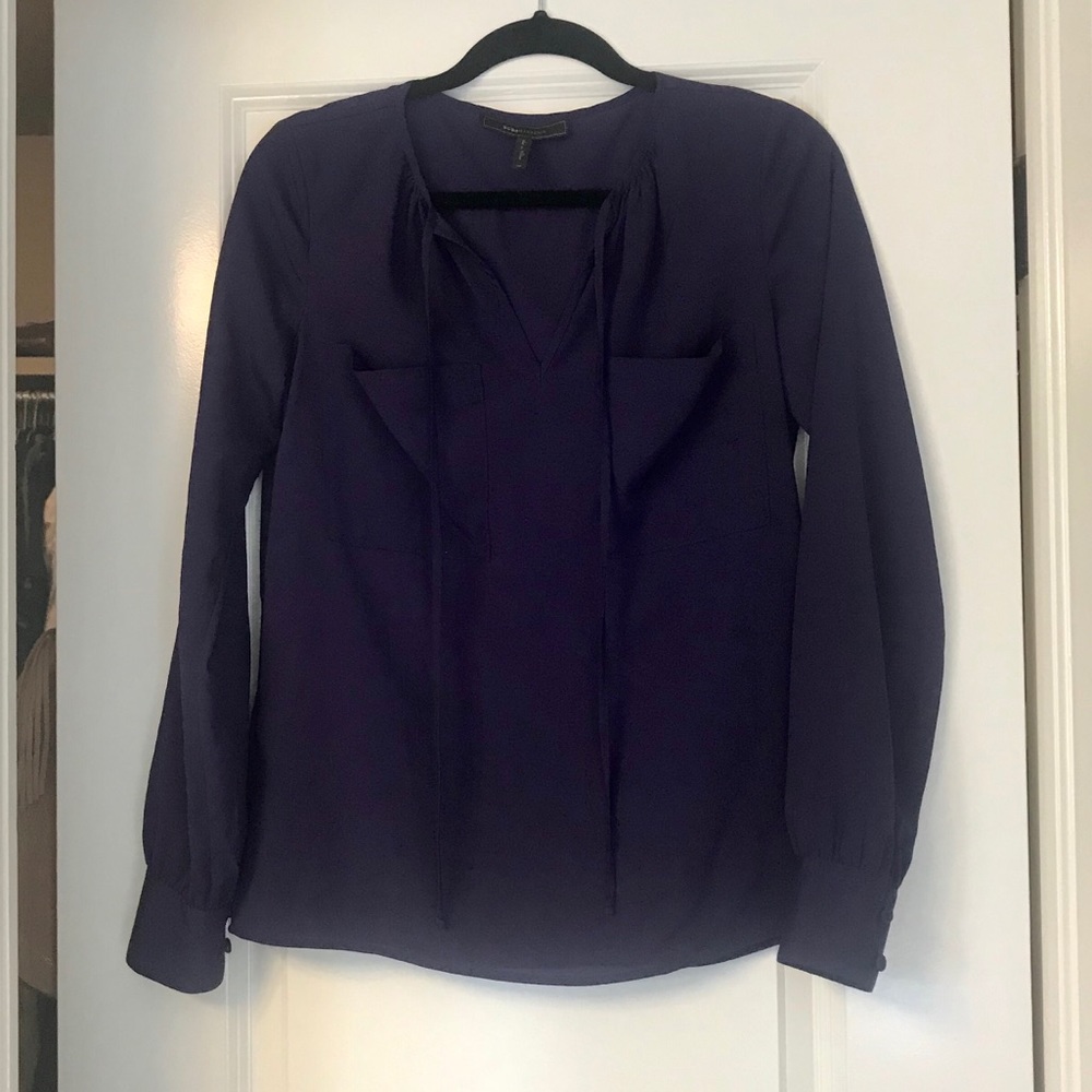 BCBGMAXAZRIA purple silk blouse